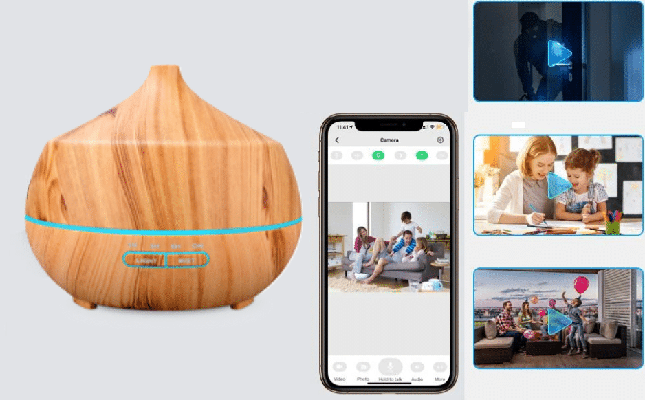 Microcamera spia Wi-Fi Aromi Sicuri: Diffusore di Profumo