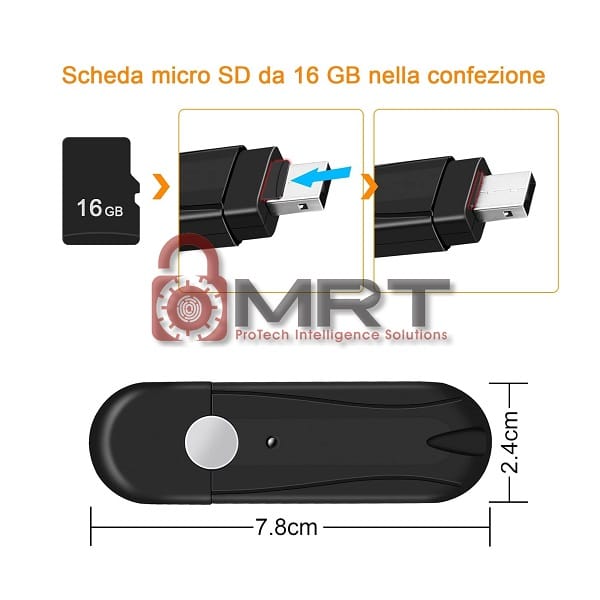 Microcamera Spy Cam in Pen Drive: Telecamera Nascosta 1080P