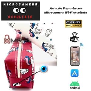 Astuccio spia con microcamera wifi nascosta visione da remoto con applicazione cellulare