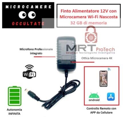 ALIMENTATORE 12V CON MICROCAMERA WIFI