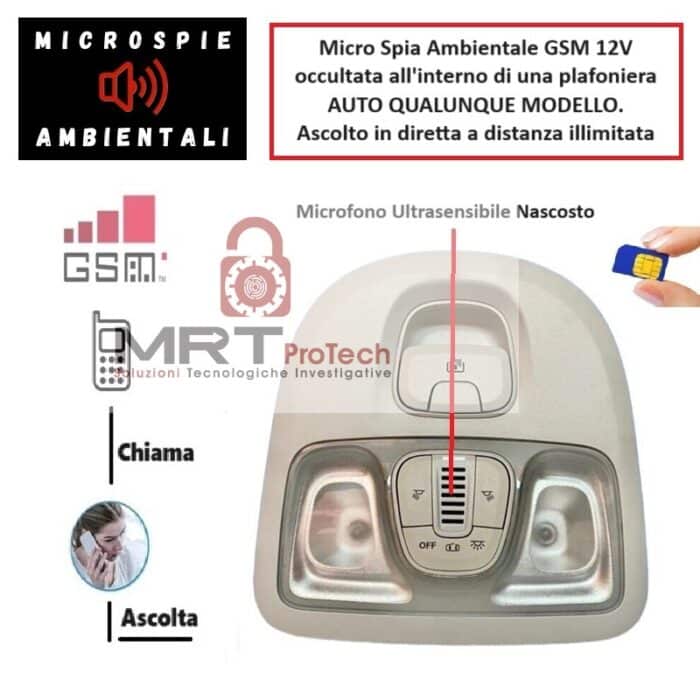 Luce plafoniera con microspia