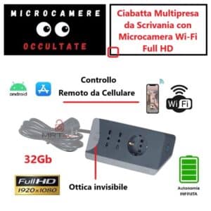 CIABATTA MULTIPRESA DA SCRIVANIA CON MICROCAMERA WIFI