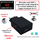 Microspia Wi-Fi in alimentatore USB 5V