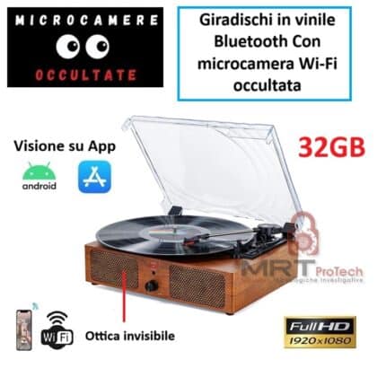 Giradischi con microcamera microspia wifi spy