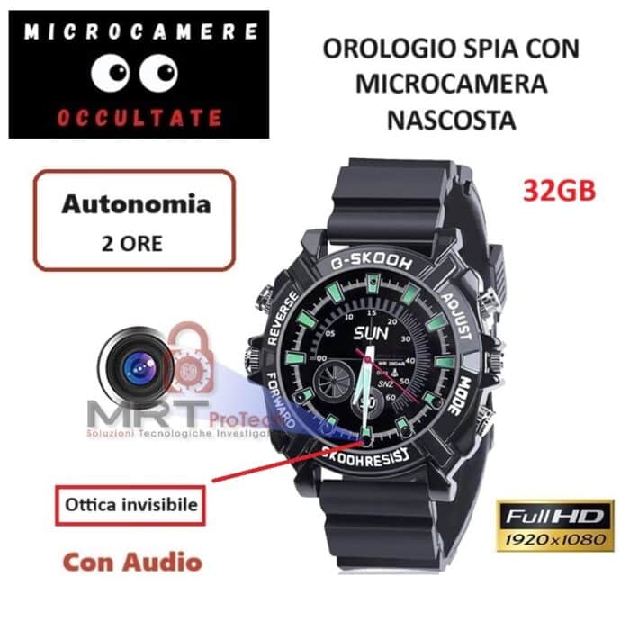 Orologio polso spia nero