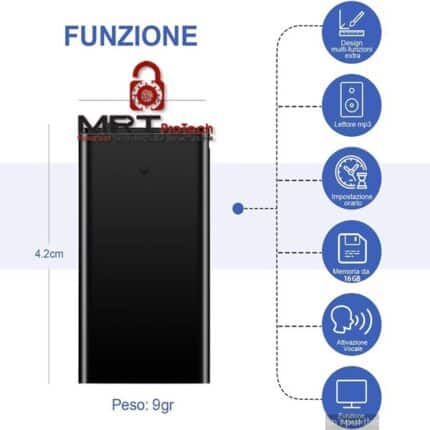 registratore vocale spia 16Gb attivazione vocale